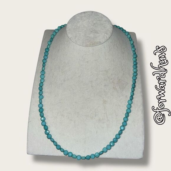 Bundle Sale 3 for $15 | Faceted Turquoise Bead Necklace - Picture 3 of 6